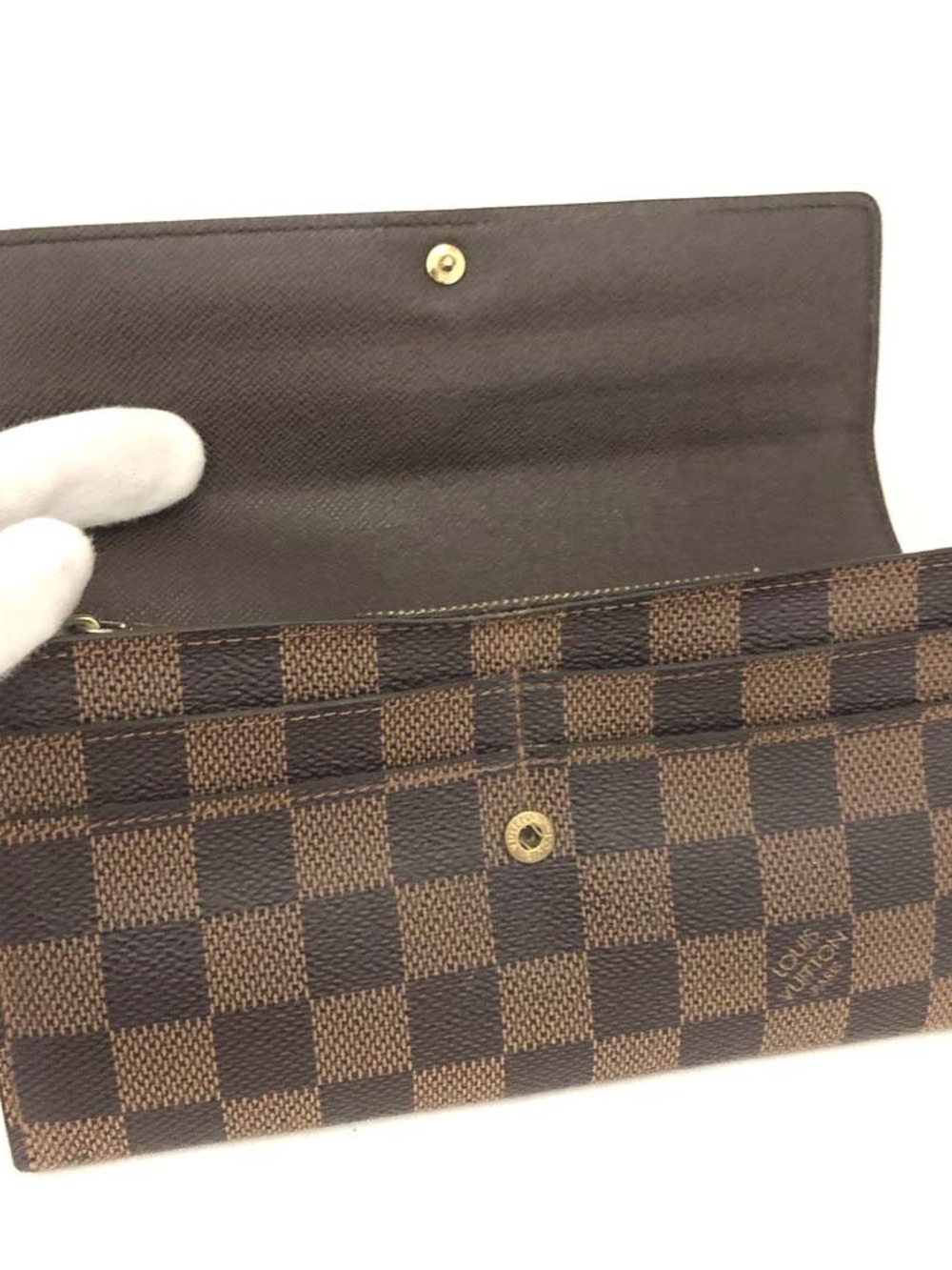 Louis Vuitton Damier Ebene Brown Sarah Wallet - Picture 5 of 8